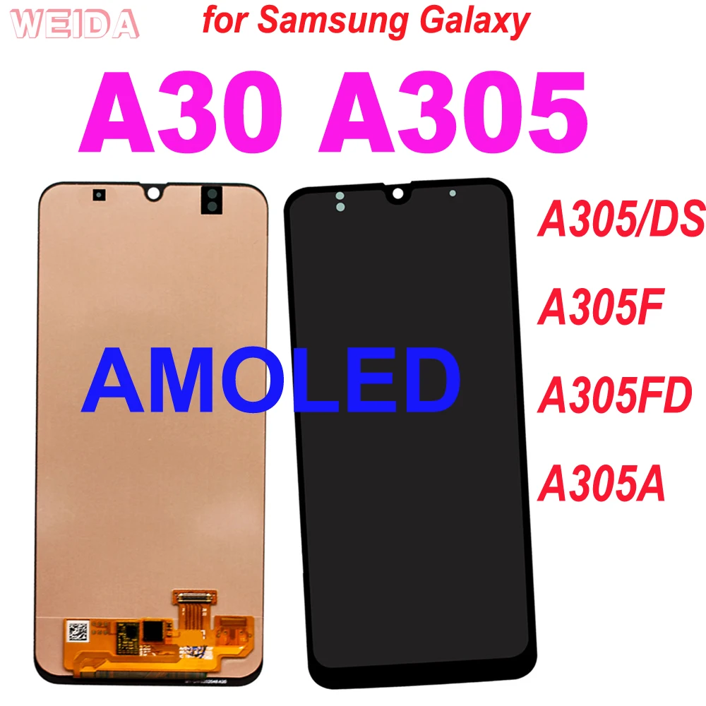 

Super AMOLED 6.4'' LCD for SAMSUNG GALAXY A30 A305/DS A305F A305FD A305A LCD Display Touch Screen Digitizer Assembly for A30 LCD