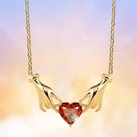 necklace for women exquisite womens red crystal heart pendant necklace romantic ladies anniversary gift personality jewelry