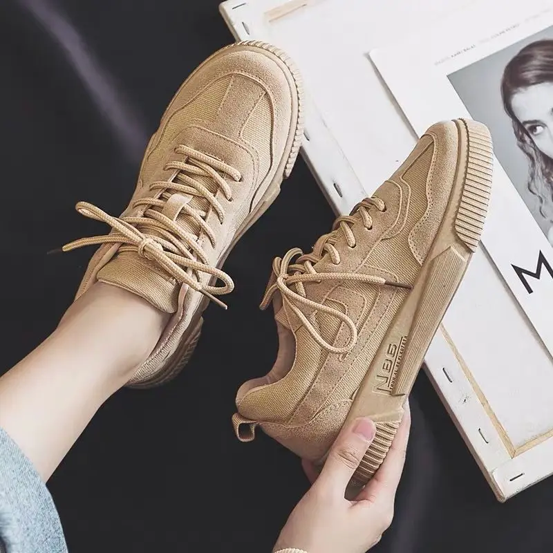 

2021 Spring Autumn New Style Women Flat Vulcanized Sports Shoes Ladies Lace-up Low Cut Casual Breathable Walking Canvas Sneakers