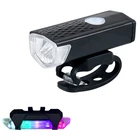 Велосипедный светодиодный фонарь, яркий водонепроницаемый передний велосипедный фонарь и задний фонарь, зарядка от USB, 300 лм