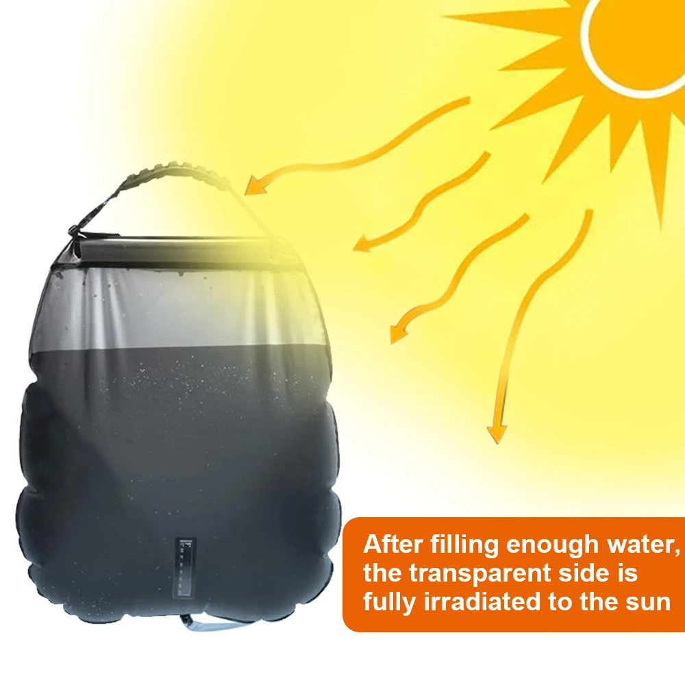 

20L Water Bags Outdoor Camping Solar Shower Bag Foldable Heating Camp Shower Hiking Climbing Bath Bag Switchable Shower Head