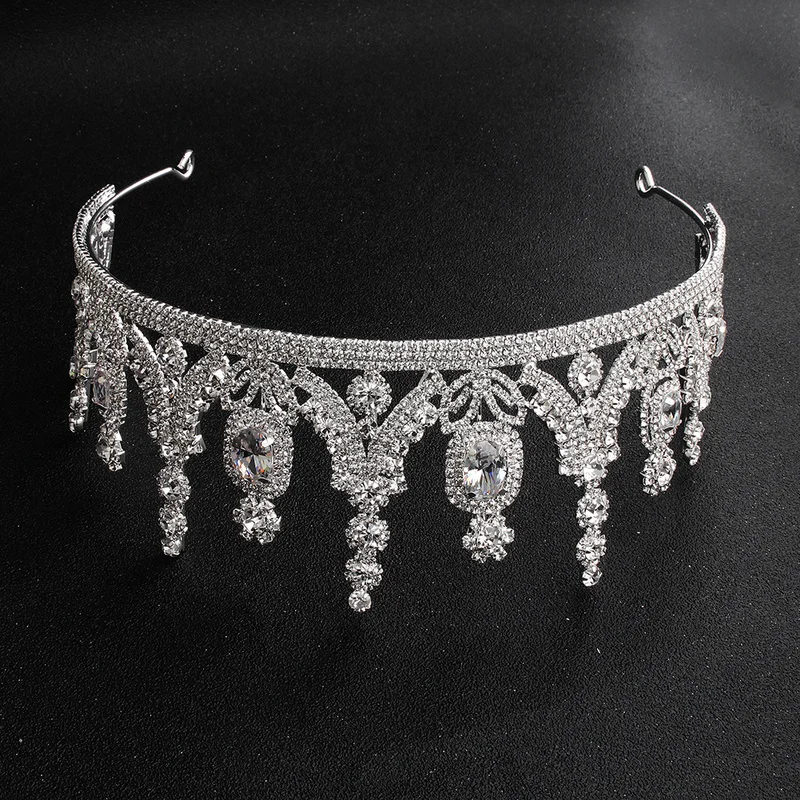 Веселая красавица Невеста инкрустированные циркониевые короны принцесса