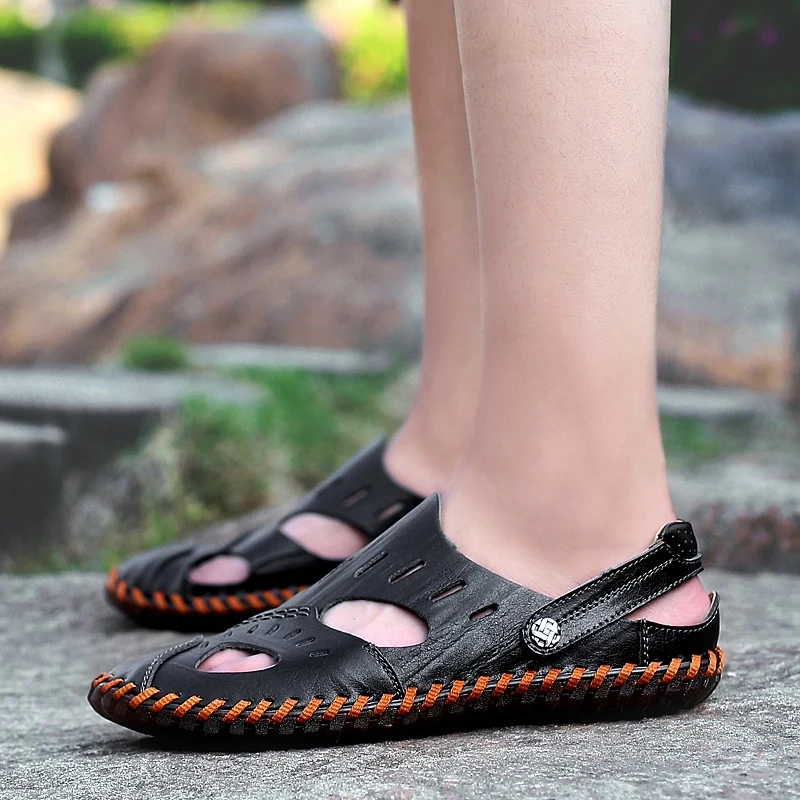 

Sandals-men Sandalias For Man Safety Sandals Men Fashion Male Sandal Summer Shoes Beach De Cuero Para Hombre Outdoor