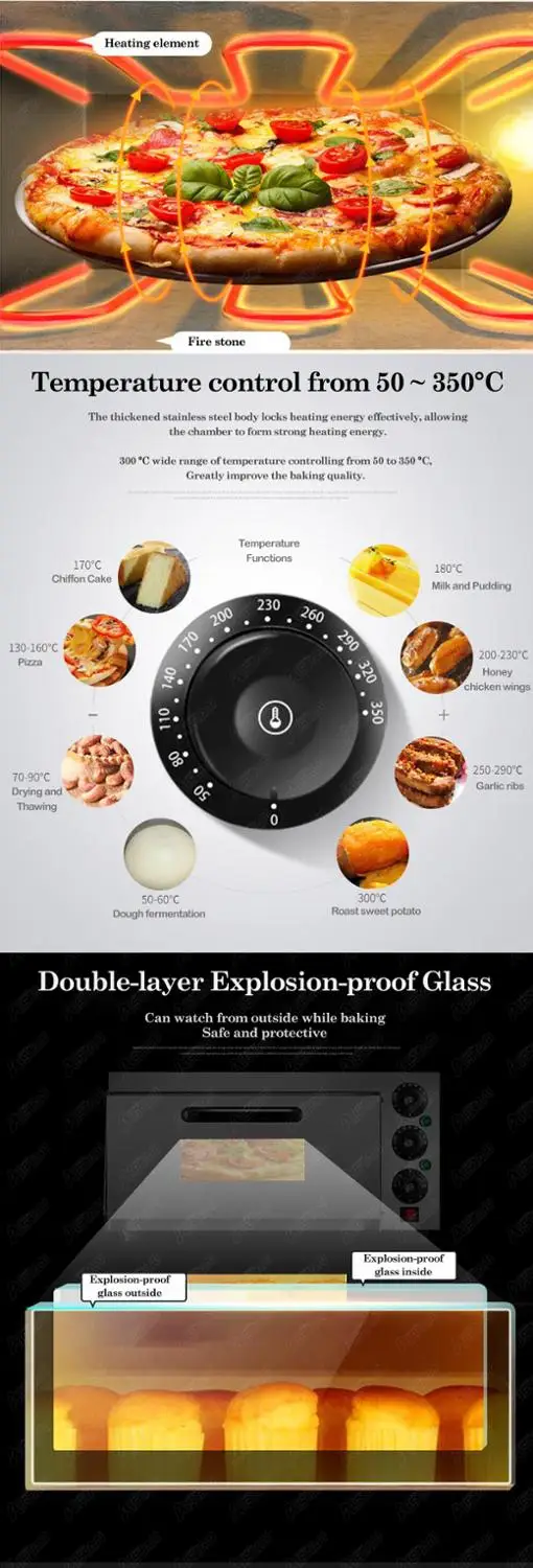 EP1ST электрическая печь для пиццы с таймером Thermosat выпечки каменная пекарни