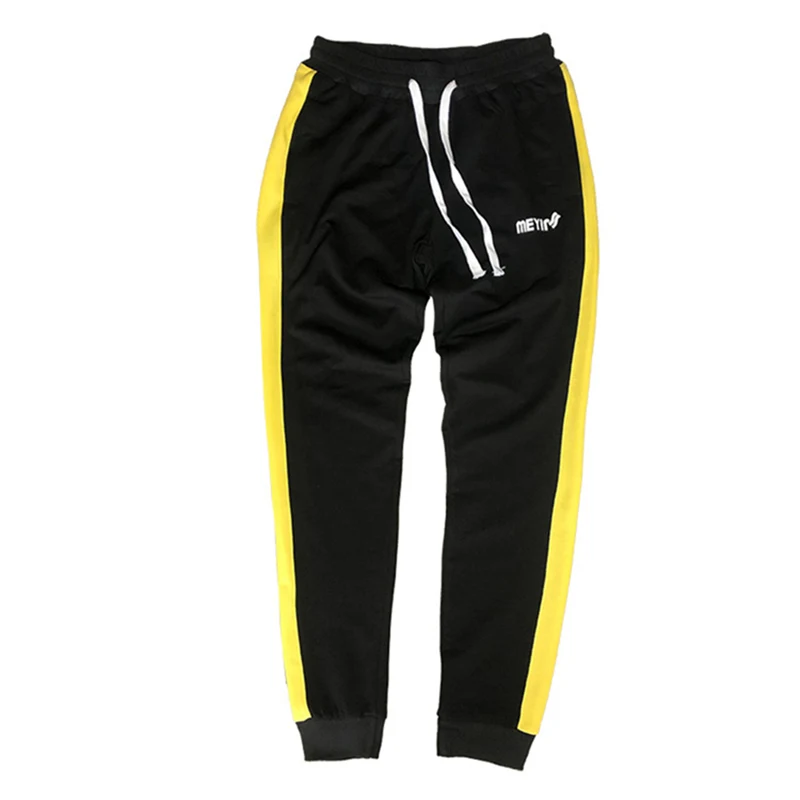 Black yellow Повседневные Брендовые мужские штаны для бега, новинка года, для фитнеса, для мужчин, s, уличная, обтягивающие, лоскутные, спортивные штаны, черная обувь для бега, брюки - Цвет: Black yellow