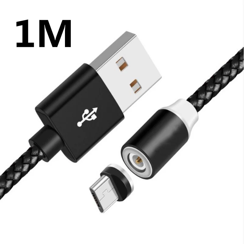 Black 1M 1 м 2 м Быстро Магнитный кабель Micro Тип usb C Зарядное устройство зарядки для iPhone 7 XS X XR samsung S8 магнит для Android телефонов usb кабель - Тип штекера: Black 1M