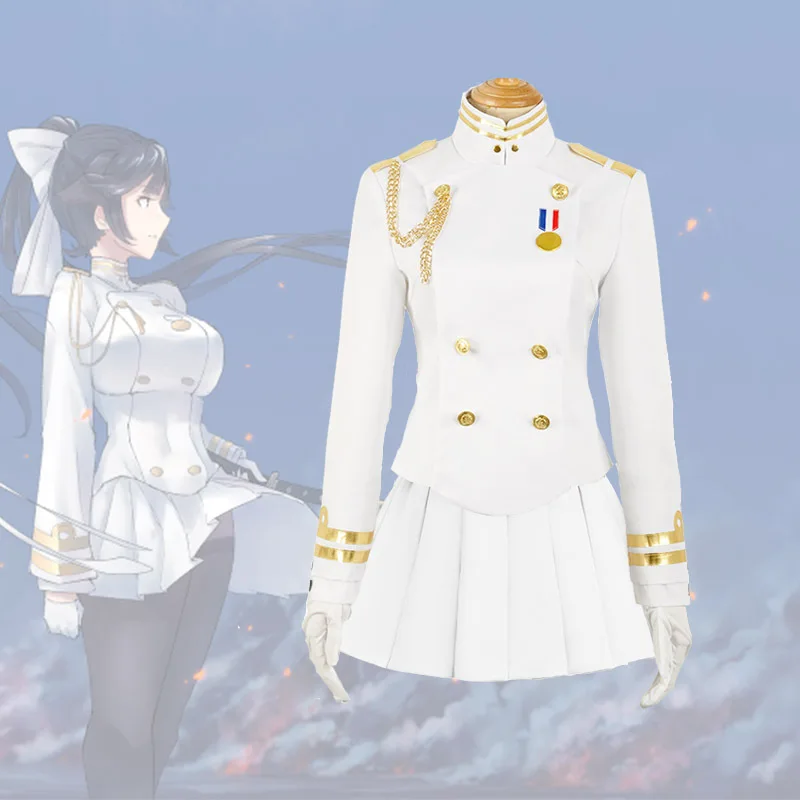 

Uwowo Game Azur Lane IJN Atago IJN Takao Cosplay Costume White Uniform Skirt Heavy Cruiser Sexy Women Dress