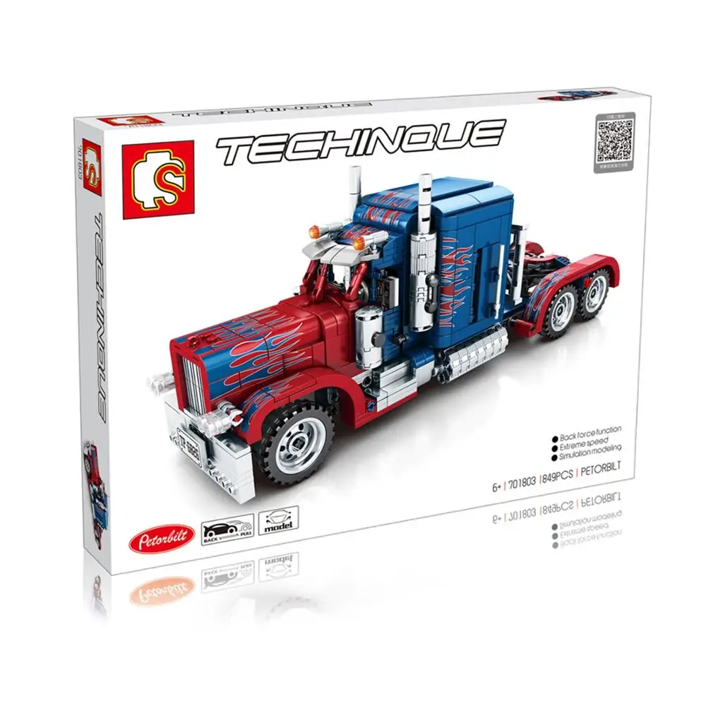 Конструктор Sembo 701803 совместимый высокотехнологичный Optimus Prime с грузовиками 389