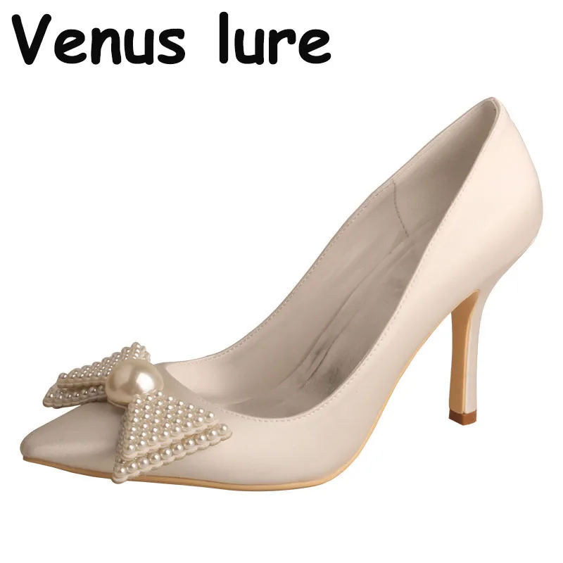 

High Quality Ivory Wedding Bridal Shoes Ladies High Heels 9.5CM Heel