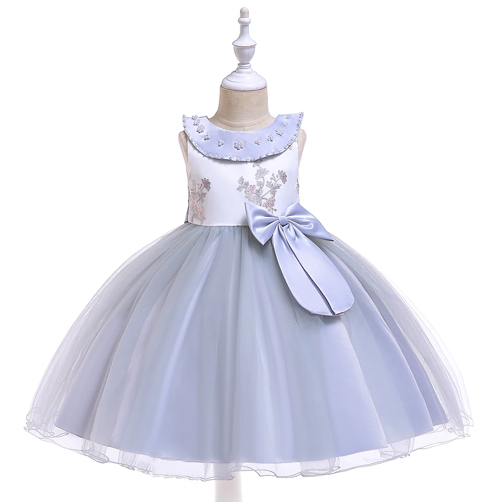 2021 Girls Bow Flower Girl Princess Party Dresses for Weddings Birthday Kids Clothes Children Clothing Baby Costume L5079 | Детская