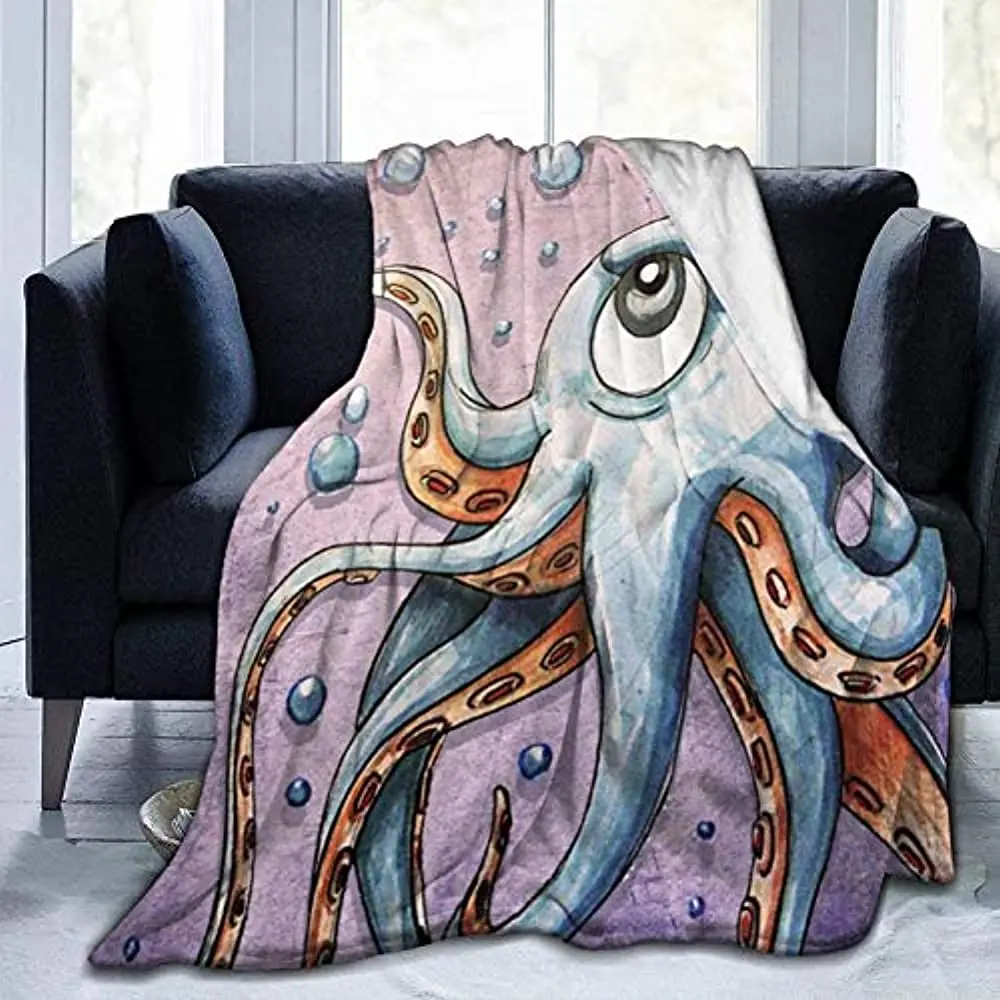 

Осьминог масляная живопись супер мягкий плюшевый диван одеяло унисекс осень зима теплые фланелевые одеяла