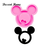dy0055 diy mouse with love silicone mold for resin epoxy cartoon anime mouse with ear bitten off mold for keychains jewelry