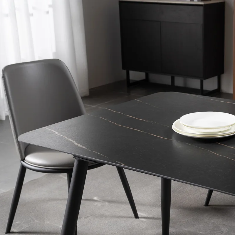 Итальянский минималистичный обеденный стол с каменной плитой современные 6