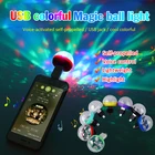 Автомобильные украшения, миниатюрный USB RGB светодиодный шар для дискотеки, сценическое освещение, прозрасветильник светильник для диджея, аксессуары для салона автомобиля, вечеринки