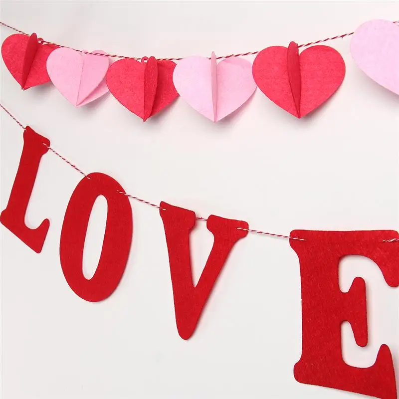 2 шт. романтические подвесные баннеры в форме сердца декоративные сцена