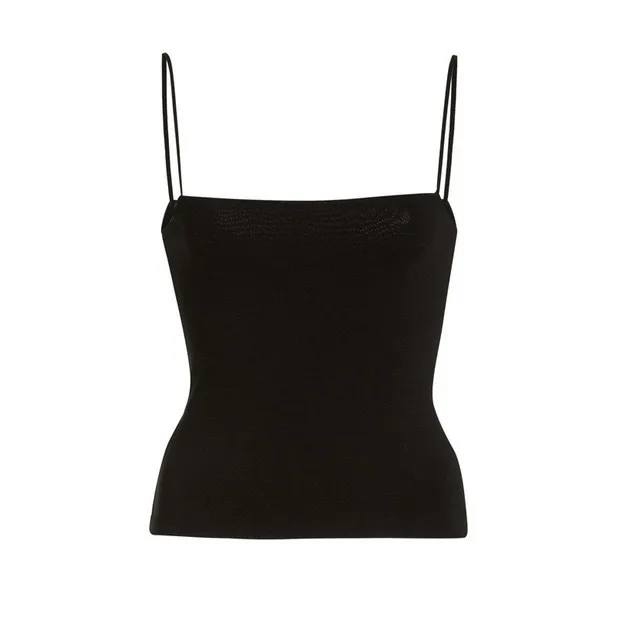 

2021 New Summer Women's Camisole Sleeveless Slash Neck Thin Shoulder Straps Slim Sexy Ladies Off-Shoulder Simple Camisole