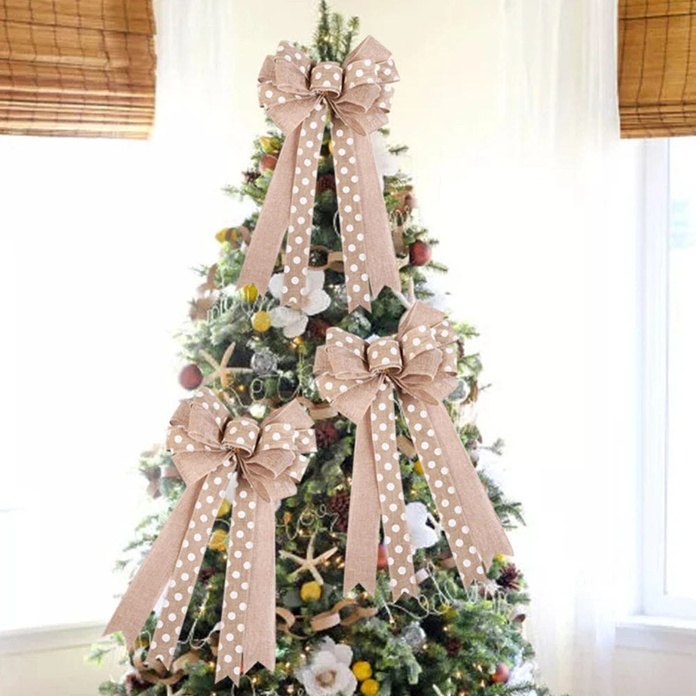 Christmas Bow Christmas Tree Decoration Xmas Ornament Bowknot Party Home Wedding Decoration New Year Ornaments Gift