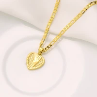 bangrui gold color cute heart love pendant 60cm necklaces for womengirls classic elegant africa arab party gifts