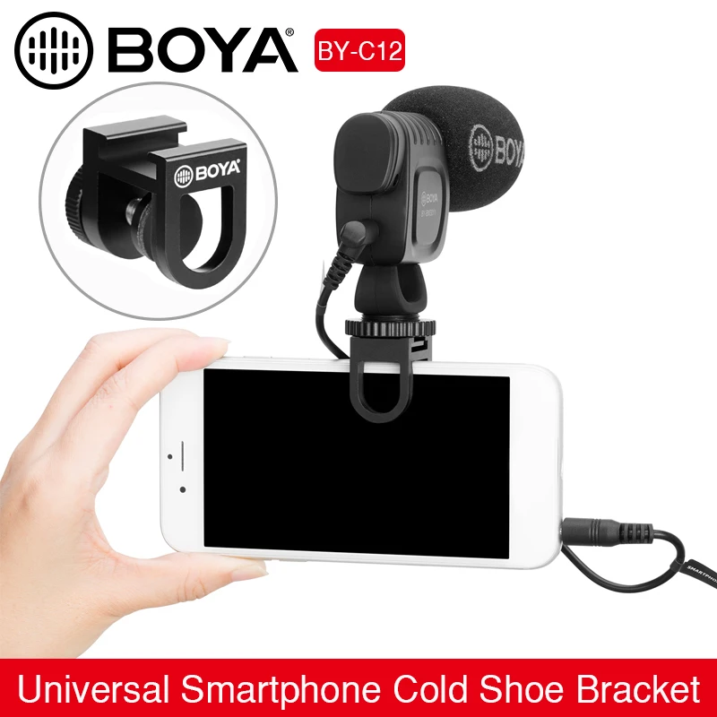

Универсальный кронштейн для смартфона BOYA BY-C12, крепление для микрофона, адаптер для видеозаписи в реальном времени