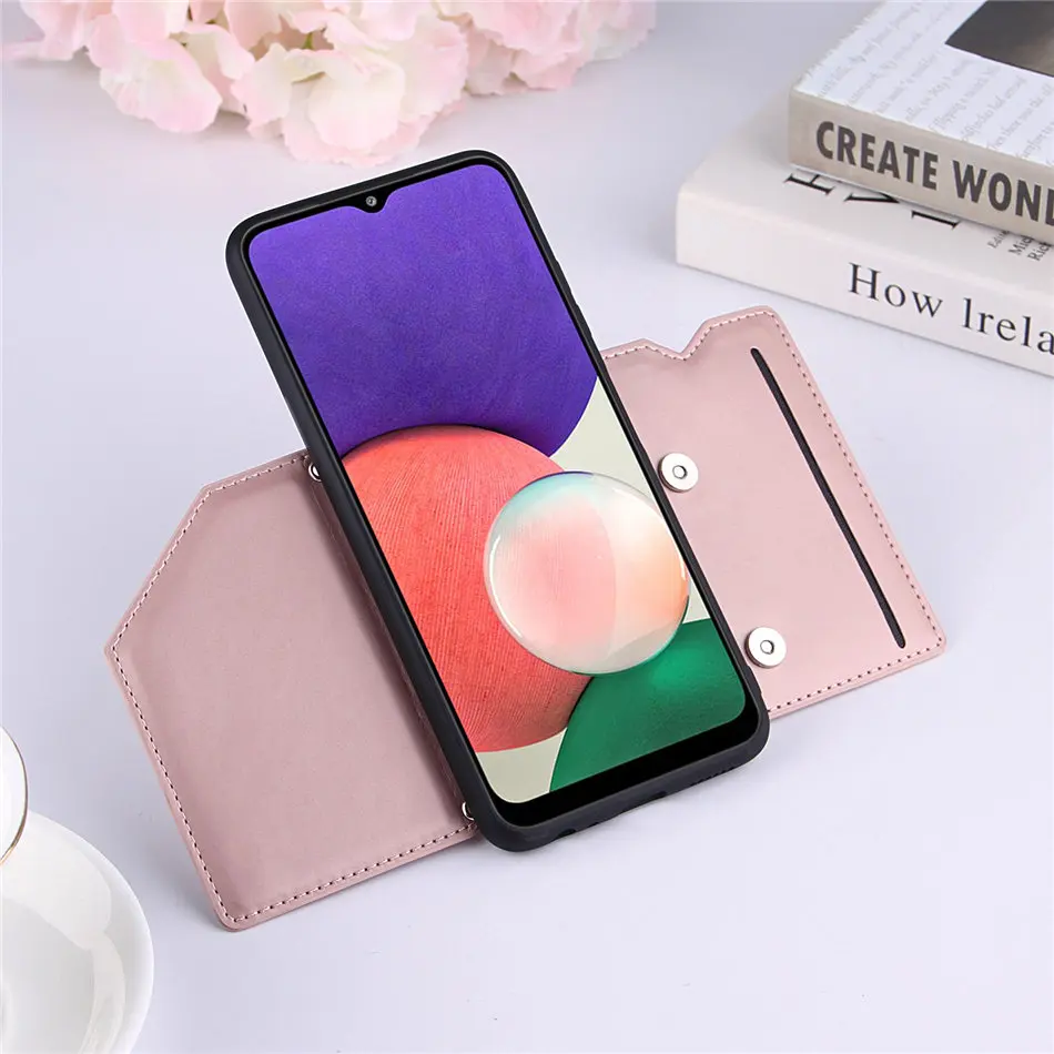 Простой чехол с отделениями для карт Xiaomi Mi 11 Ultra 10T Lite 10S Poco X3 M3 Redmi 9A 9C K40 Gaming Note 10 9S 9