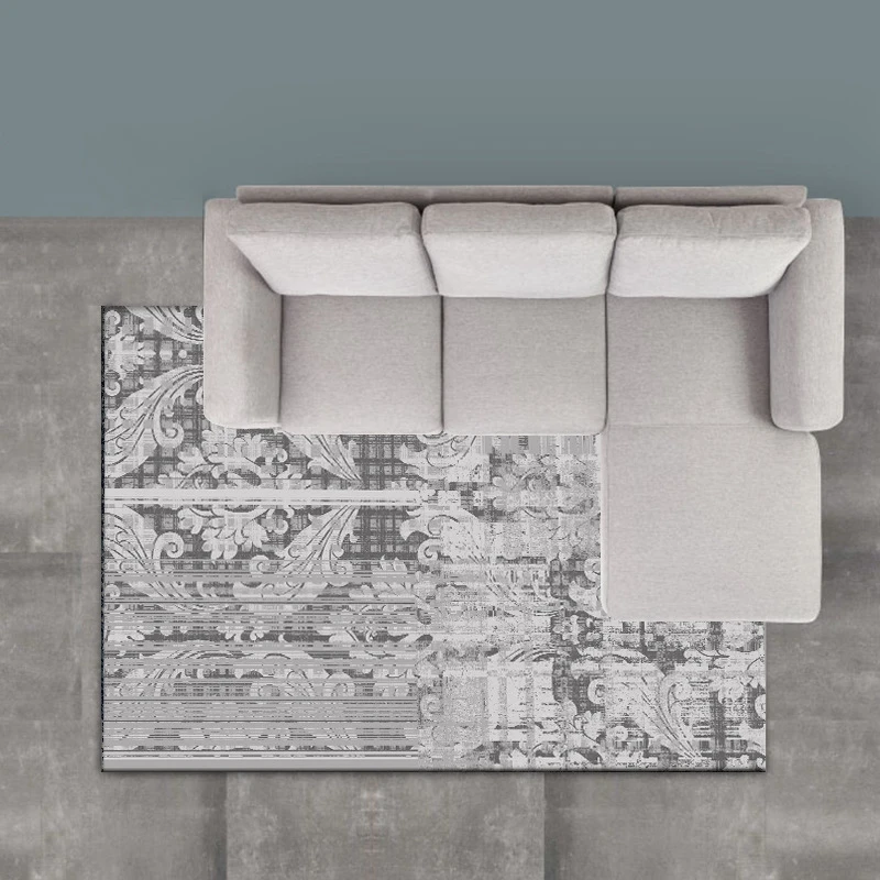 Коврик в скандинавском стиле с абстрактными полосками нескользящий ковер для