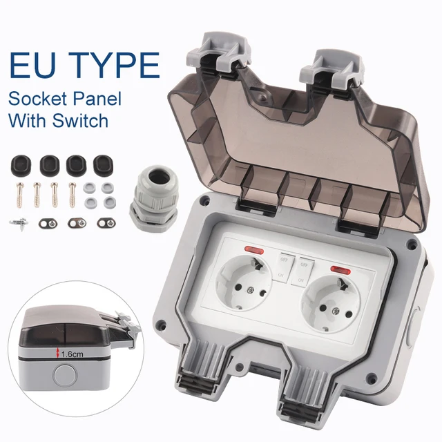 

DIY GO Водонепроницаемая настенная розетка IP66 16А 250В