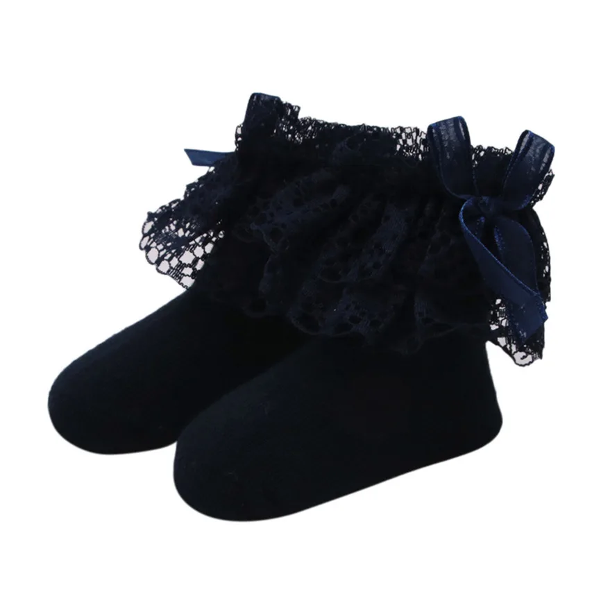 Носки для маленьких девочек модные удобные милые хлопковые носки с кружевом