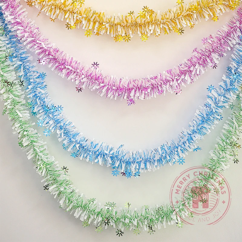 2 м лента из снежинок цветная штанга для вечеринки в честь рождения ребенка