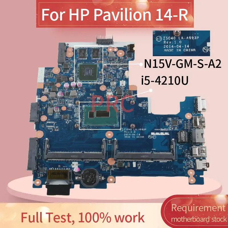 

ZSO40 LA-A993P для HP Pavilion 14-R 240 G3 246 G3 I5-4210U 820M материнская плата для ноутбука 760690-501 760690-601 материнская плата для ноутбука