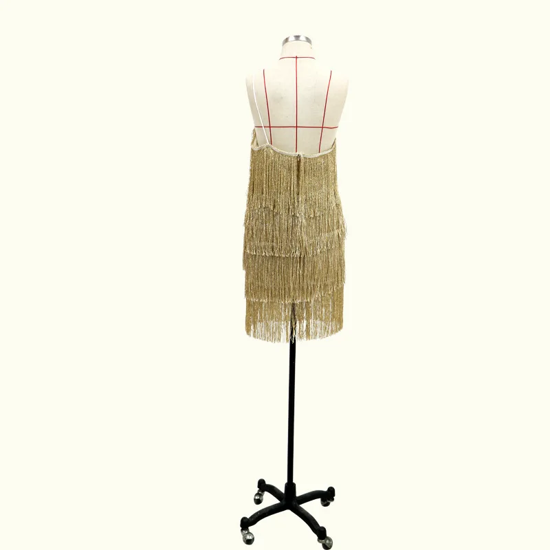

European and American new women's wear in 2020, sexy, one-shoulder, tassel, slim dress