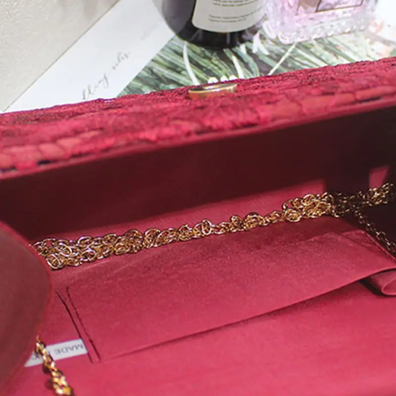 

Women Floral Lace Evening Shoulder Bag Bridal Clutch Party Prom Wedding Crossbody Handbag Purse