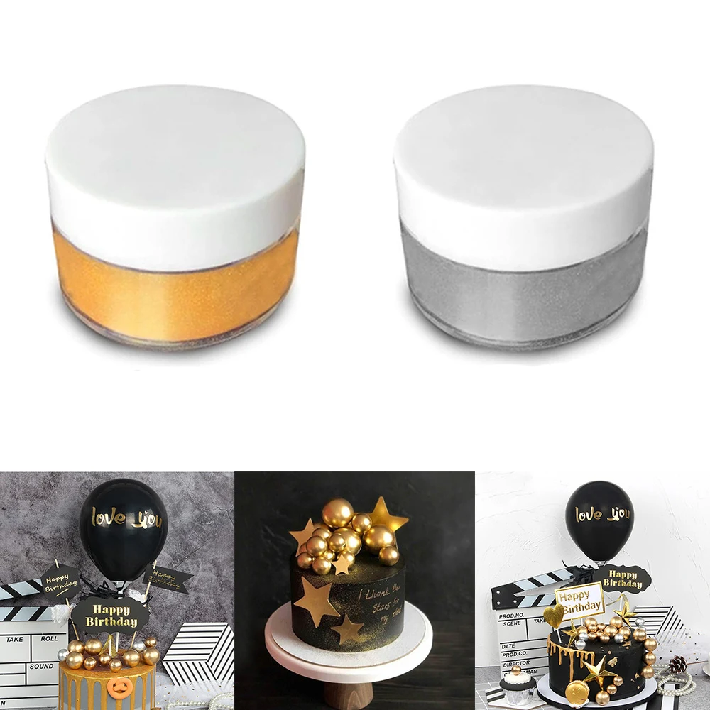 5g съедобный порошок для украшения тортов цветной декор еды золото/серебро| |