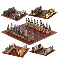 italy vs france war theme chess set 32 figures carved and painted chess pieces with embossed board chess pieces board game