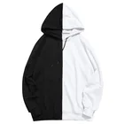 Толстовка мужская с капюшоном, Свитшот оверсайз в стиле хип-хоп, Модный пуловер, черный и белый цвета, весна 2021