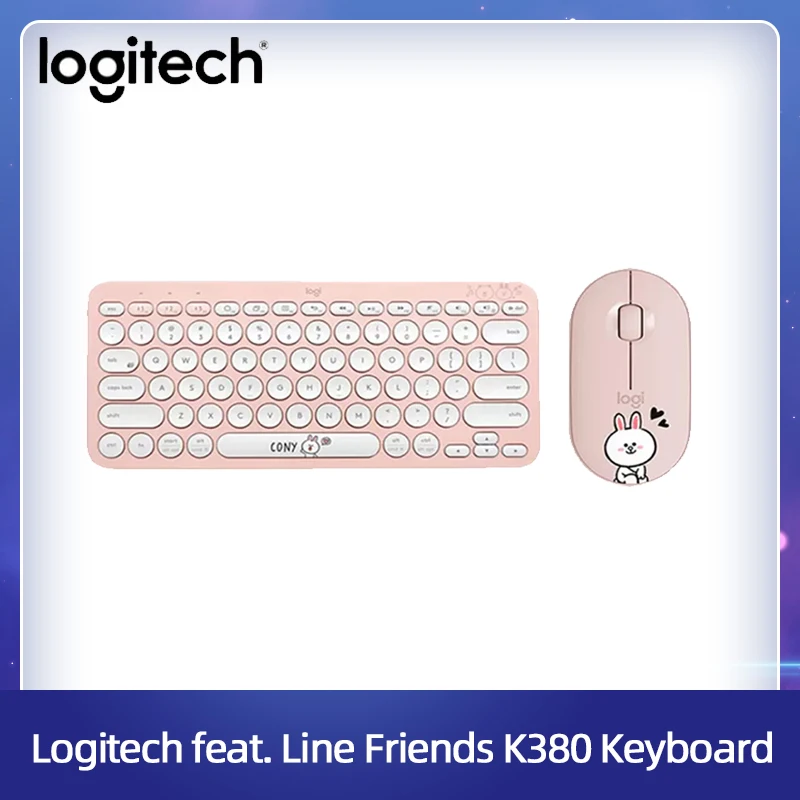 

Logitech feat. Line Friends K380 Keyboard M350 Pebble Mouse Multi-Device Bluetooth Wireless Windows MacOS Android IOS Chrome OS