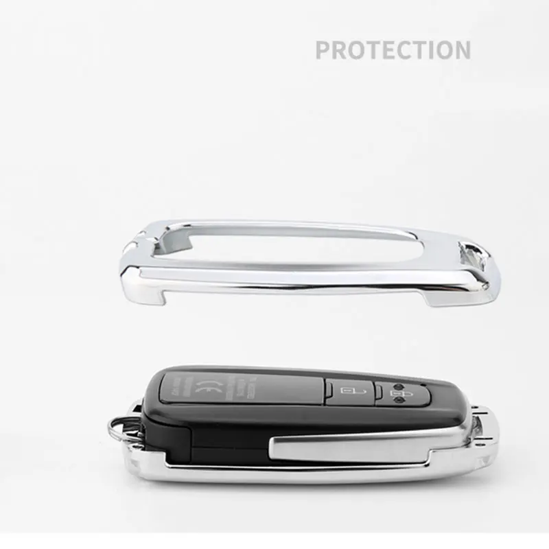 Автомобильный чехол для смарт ключа накладка из серебряного цинкового сплава