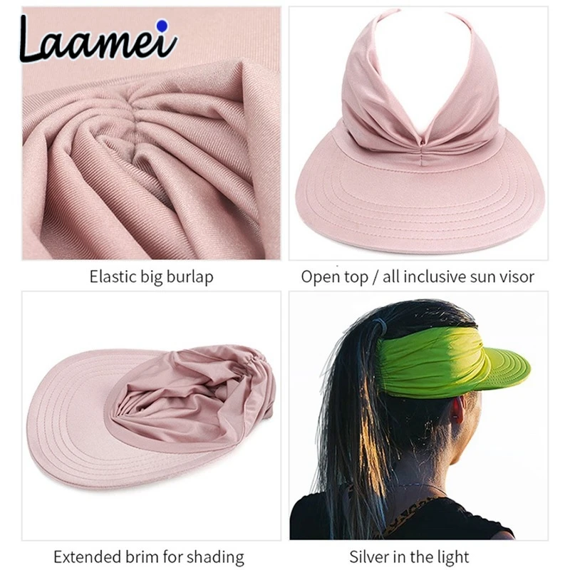 

Laamei New Arrival Summer Hat Women's Sun Visor Sun Hat Anti-ultraviolet Elastic Hollow Top Hat New Casual Caps Gorras Beach Hat