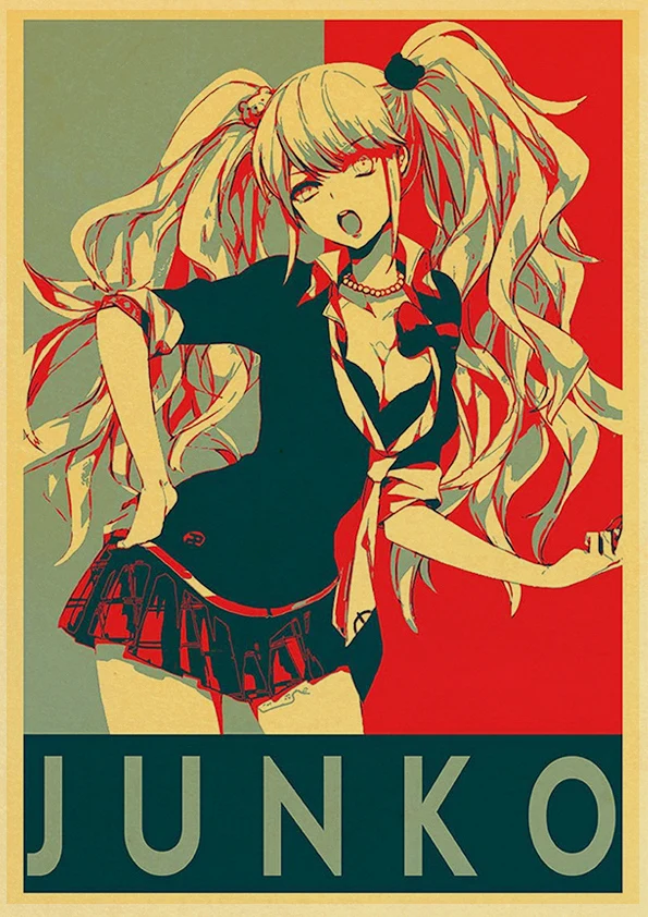

Vintage poster Anime Game Danganronpa Retro Posters and Prints Art For Home/Living Room/Bar Wall sticker Painting