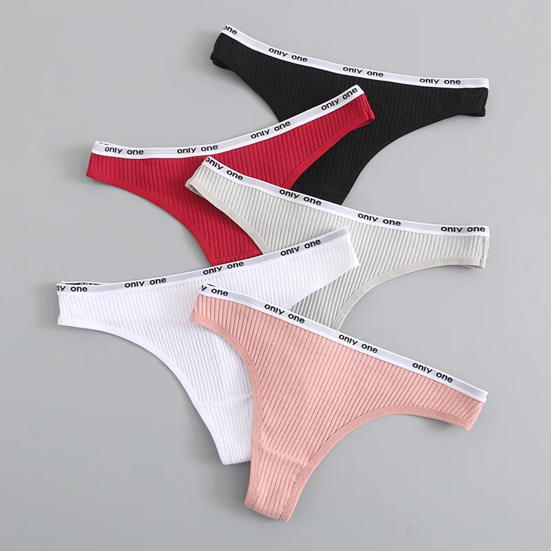 

Women's Lace Fashion Cotton G-string Letter Thong Panties Sexy low Waist Briefs Underwear Female Lingerie Intimate Pants