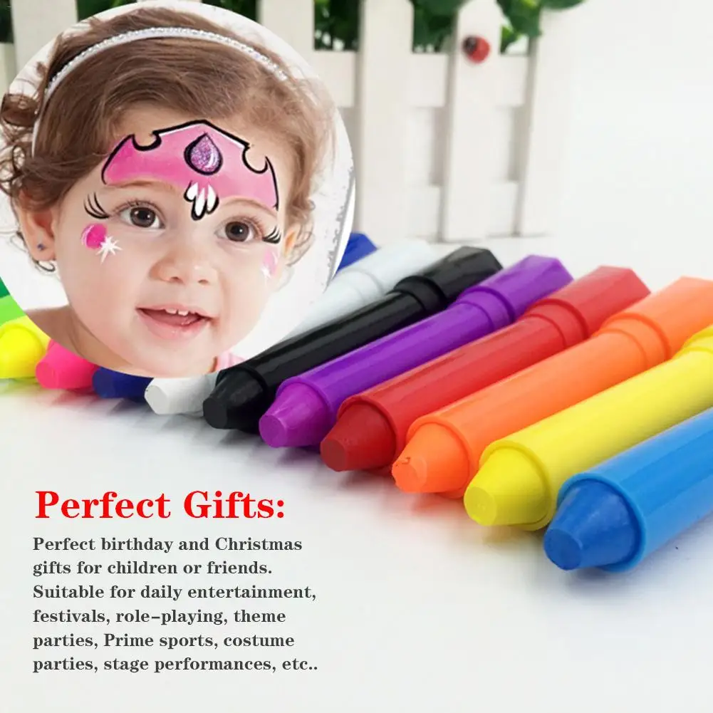 12 Color Body Painting Crayons Children Face Set Cosplay Party Halloween Makeup Non-toxic Wash Make-Up Supplies For Childr | Красота и