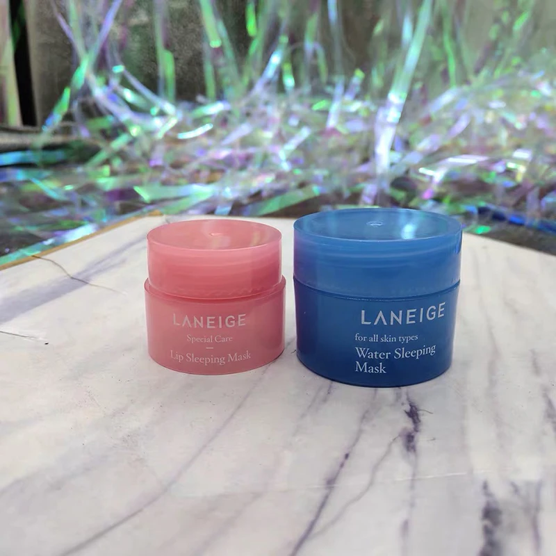 Оригинальная губная помада размером 3 г и маска для сна с водой 15 мл 2 шт. продукт