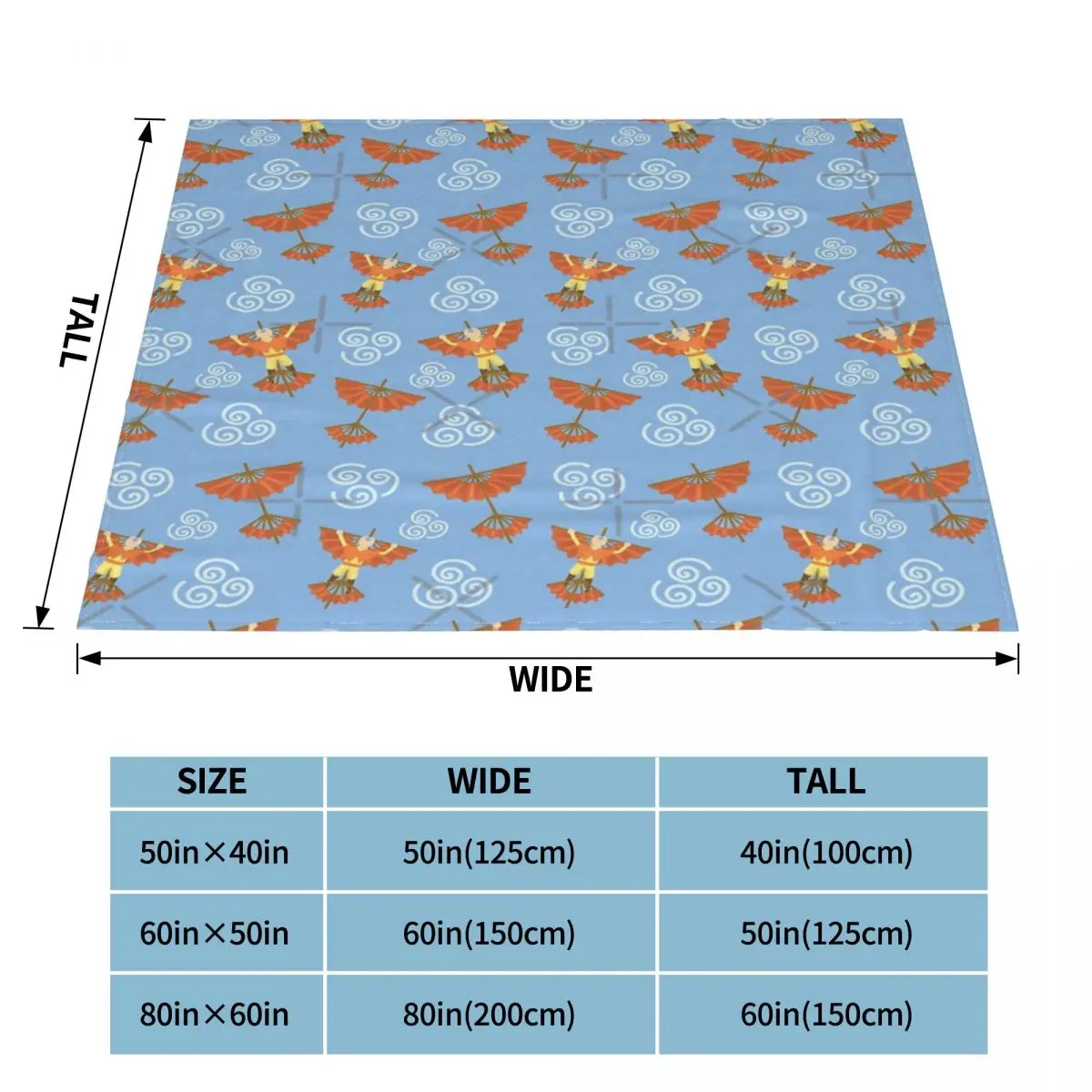 Aang Glider Pattern Blanket Bedspread Bed Plaid Towel Hoodie On The | Дом и сад