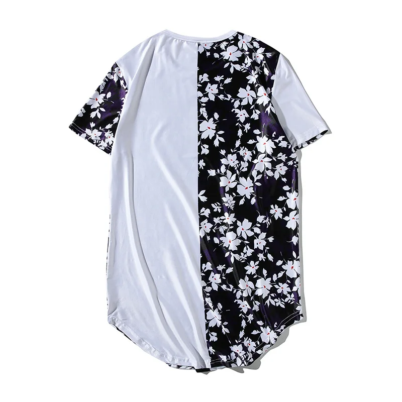

New Men's Flat Digital Printing Floral Color Matching Short Sleeve Hip Hop T-shirt T344