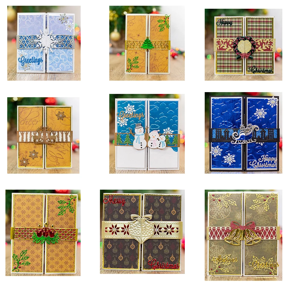 Рождественская поздравительная открытка стандартная форма для резки металла