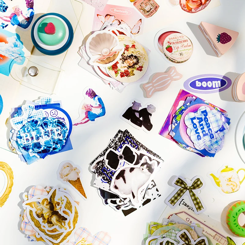 

45 листов каваи наклейки в стиле INS ручной дневник для счетов канцелярские принадлежности для альбома декоративный коллаж материал аксессуа...