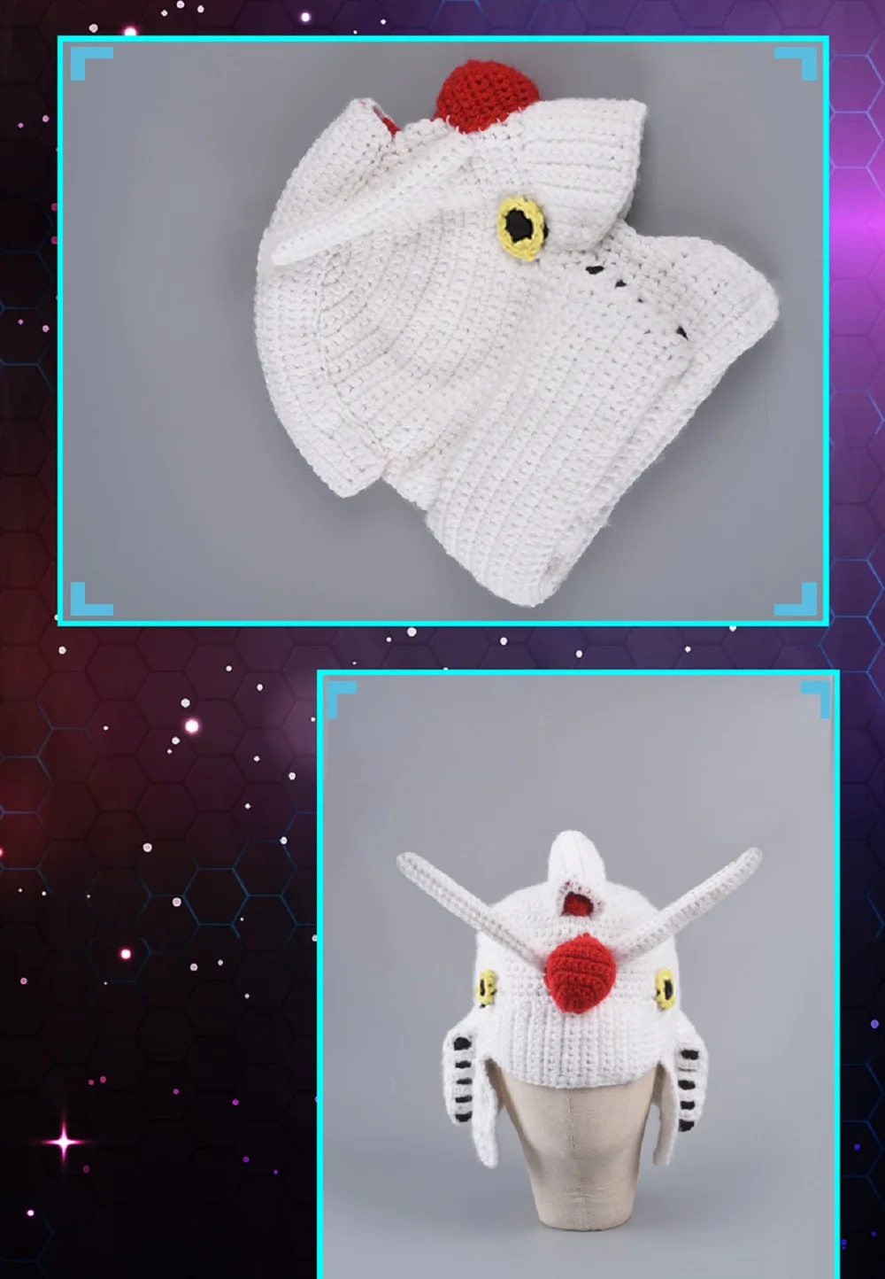 Япония Аниме мобильный костюм Гандам Шлем Броня Косплей вязаные шапки вязаная