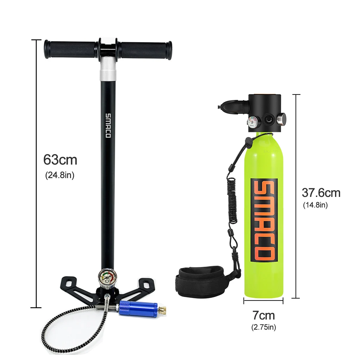 

S500 700ml Scuba Diving Tank Equipment Dive Cylinder Scuba Diving Oxygen Tank Bag Snorkel Dive Tank 10~15min 4Pcs/Set