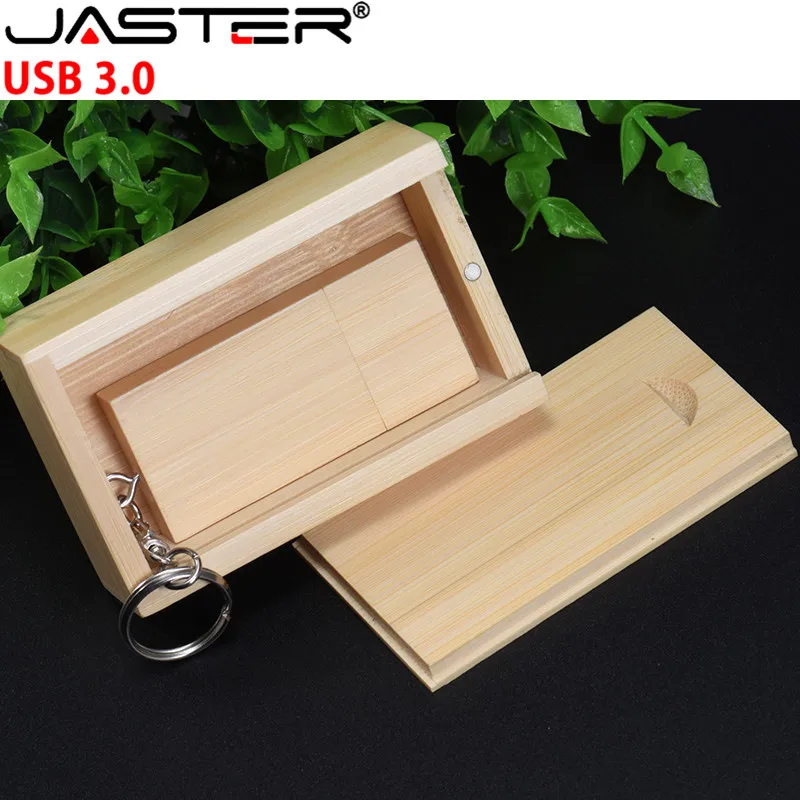 JASTER USB 3.0 5-color square wooden and bamboo usb+ chain + push-pull box flash drive 4GB 8GB 16GB 32GB 64GB memory disk | Компьютеры и