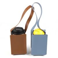 popular leather milk tea bag shopping fashion milk drink cup bag multi purpose travel portable square shoulder messenger bags