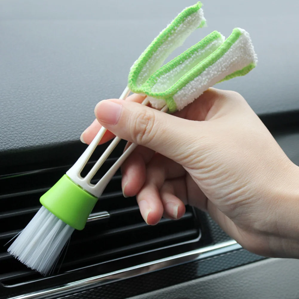 

Dustproof Double End Household Cleaning Tool Window Portable Accessories Keyboard Multifunction Interior Green Car Vent Brush